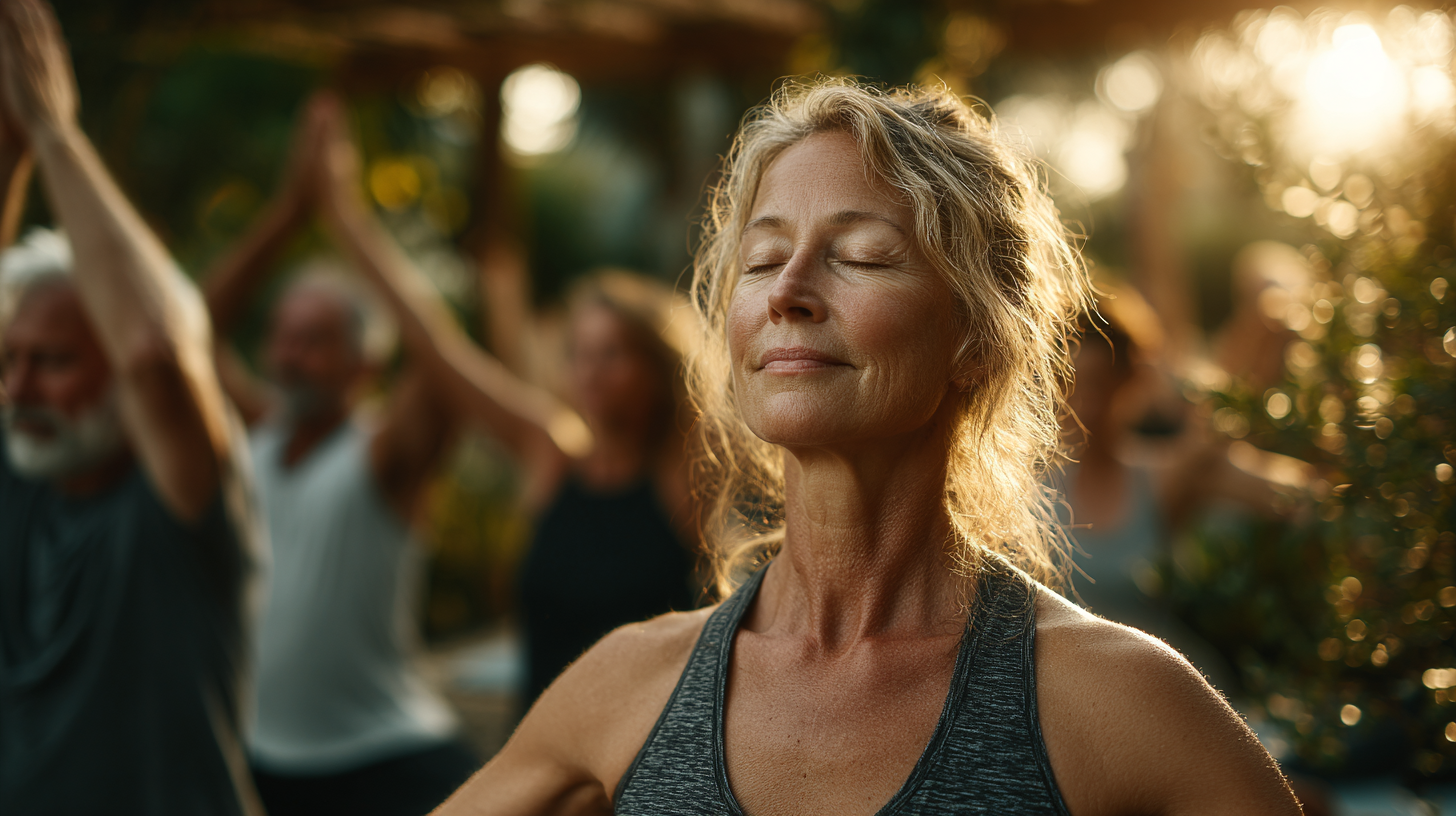 Людина середнього віку під контрастним душем